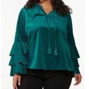 🆕 Cato Teal Plus Elegant Velvetop-Tie Tassel Women's Size 22/24. Tags Still On!